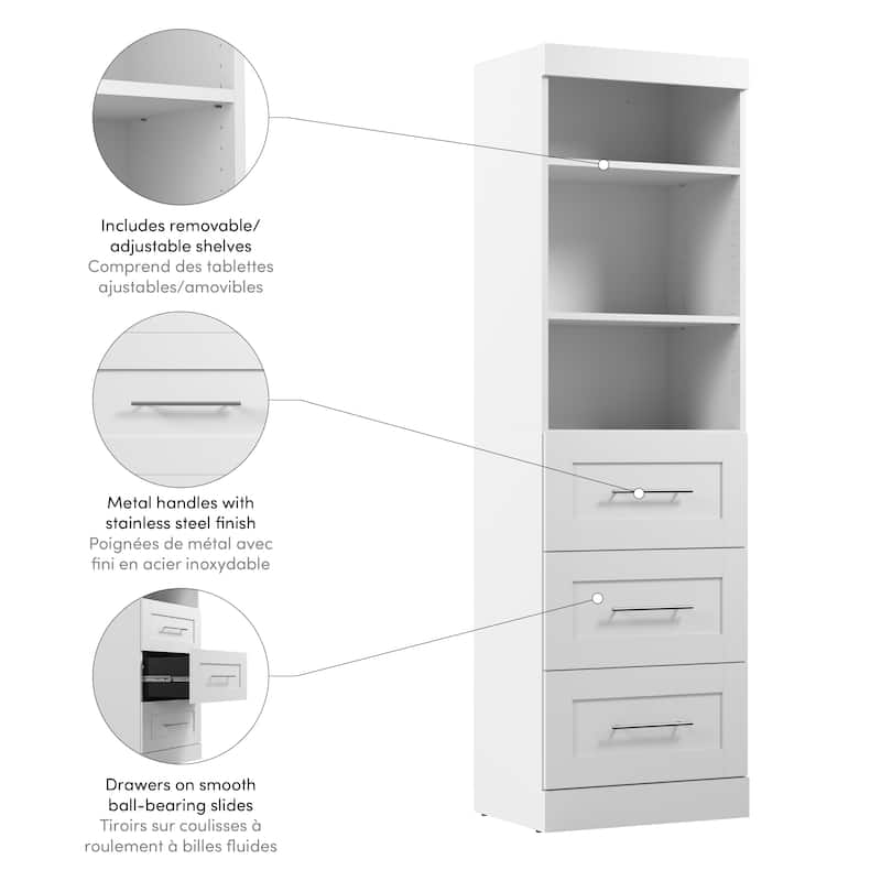 Pur 25W Closet Organizer with Drawers by Bestar