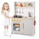 preview thumbnail 10 of 8, Costway Kids Kitchen Playset with Lights Sounds Microwave Stoves Oven - See Details