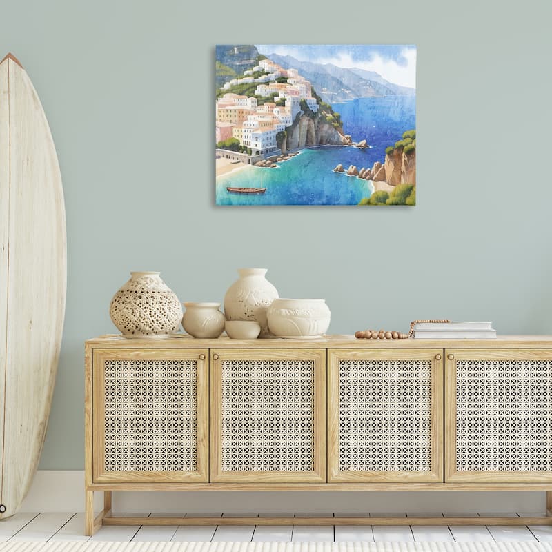 Stupell Vibrant Coastal Seascape Canvas Wall Art Design By Kim Allen
