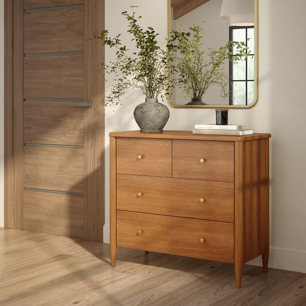 brown dresser with white knobs Safavieh Genevieve 3-Drawer Dresser, White/Walnut main image 1