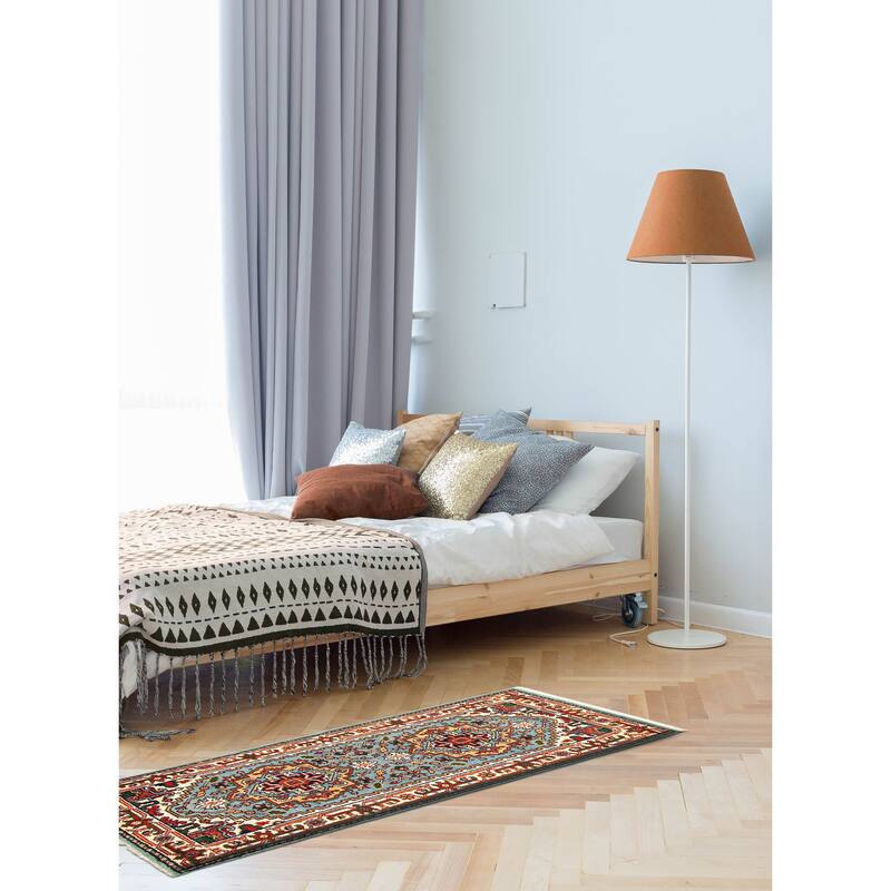 ECARPETGALLERY Hand-knotted Serapi Heritage Light Blue Wool Rug - 2'7 x 5'10