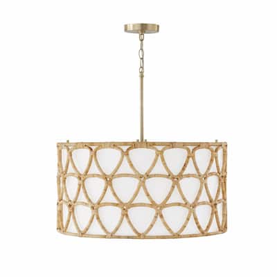 Tulum 4-light Matte Brass Pendant