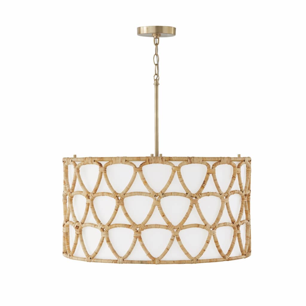 Tulum 4-light Matte Brass Pendant