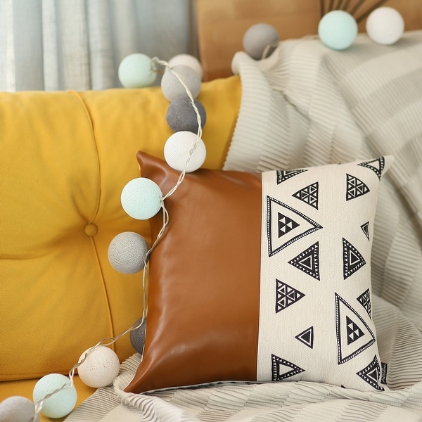 Faux leather pillow case sales
