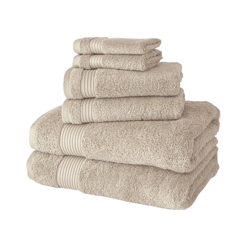 Amadeus Luxury Turkish Cotton Soft Bath Towels Set of 6PC - Brown Rice