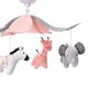 preview thumbnail 4 of 5, Lambs & Ivy Jazzy Jungle Peach/Gray Safari Animals Musical Baby Crib Mobile