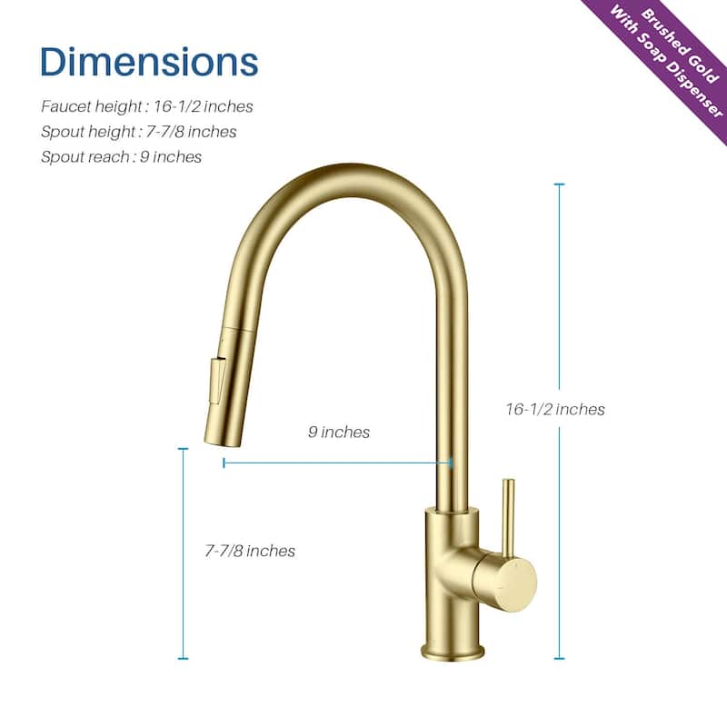 Blossom Solid Pull-Down Kitchen Faucet w/ 360 Swivel, Single Handle