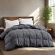 preview thumbnail 1 of 39, All-Season Medium Warmth White Goose Down Comforter with Premium Fabric California King - Dark Gray