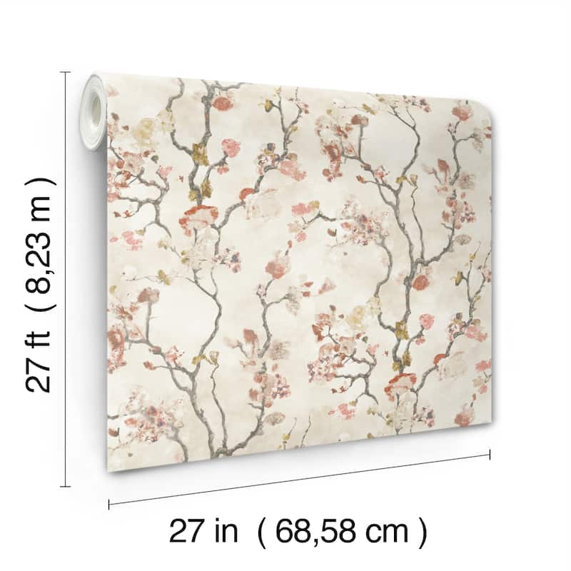 Riverside Avril Chinoiserie 27 In W X 27 Ft L Wallpaper