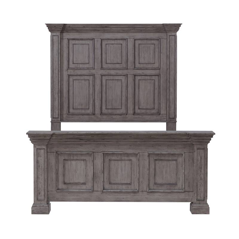 Big Valley Graystone Panel Bed Dresser and Mirror Nightstand