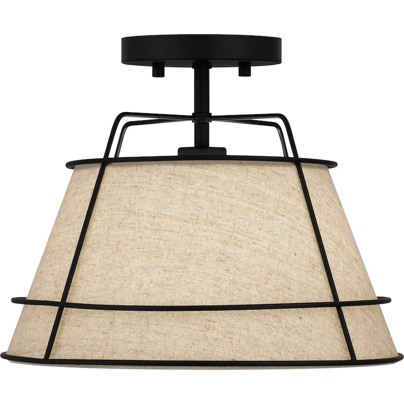 Quoizel Semi-Flush Mount 1-Light Semi-Flush Mount in Matte Black