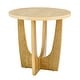 preview thumbnail 5 of 6, 25" Round End Table, Wooden Side Table, Night Stand for Living Room ,Reception Room (Oak Color)