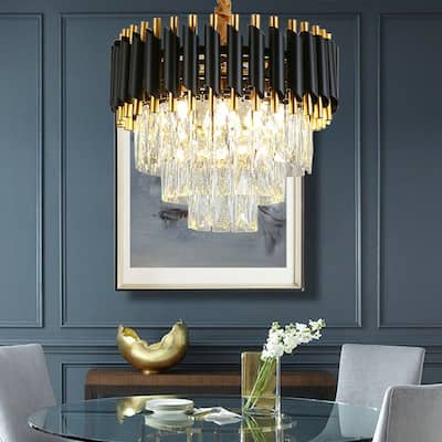 Modern Luxury 3-Tier K9 Crystal Chandelier with Adjustable Chain - 15.7" x13.8".