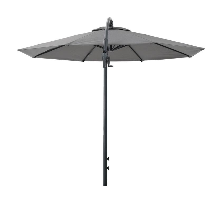 Roomfitters Simple Banana Shape Hanging Cantilever Umbrella with UV Resistant Canopy, No Flap Design, Grey