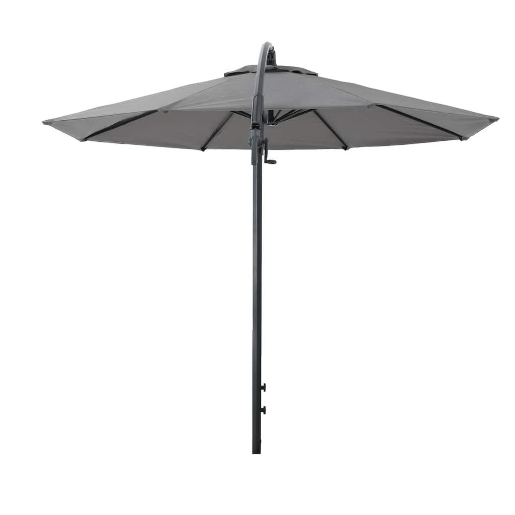 Roomfitters Simple Banana Shape Hanging Cantilever Umbrella with UV Resistant Canopy, No Flap Design, Grey