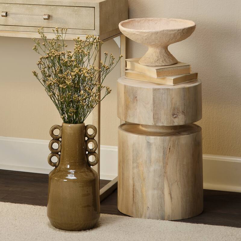 Jamie Young Dylan Wood Round Side Table