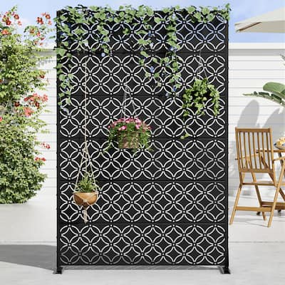 Dovelina 6ft.x 4ft. Outdoor Freestanding Metal Privacy Screen Decorative Garden Fence - 72"x47"