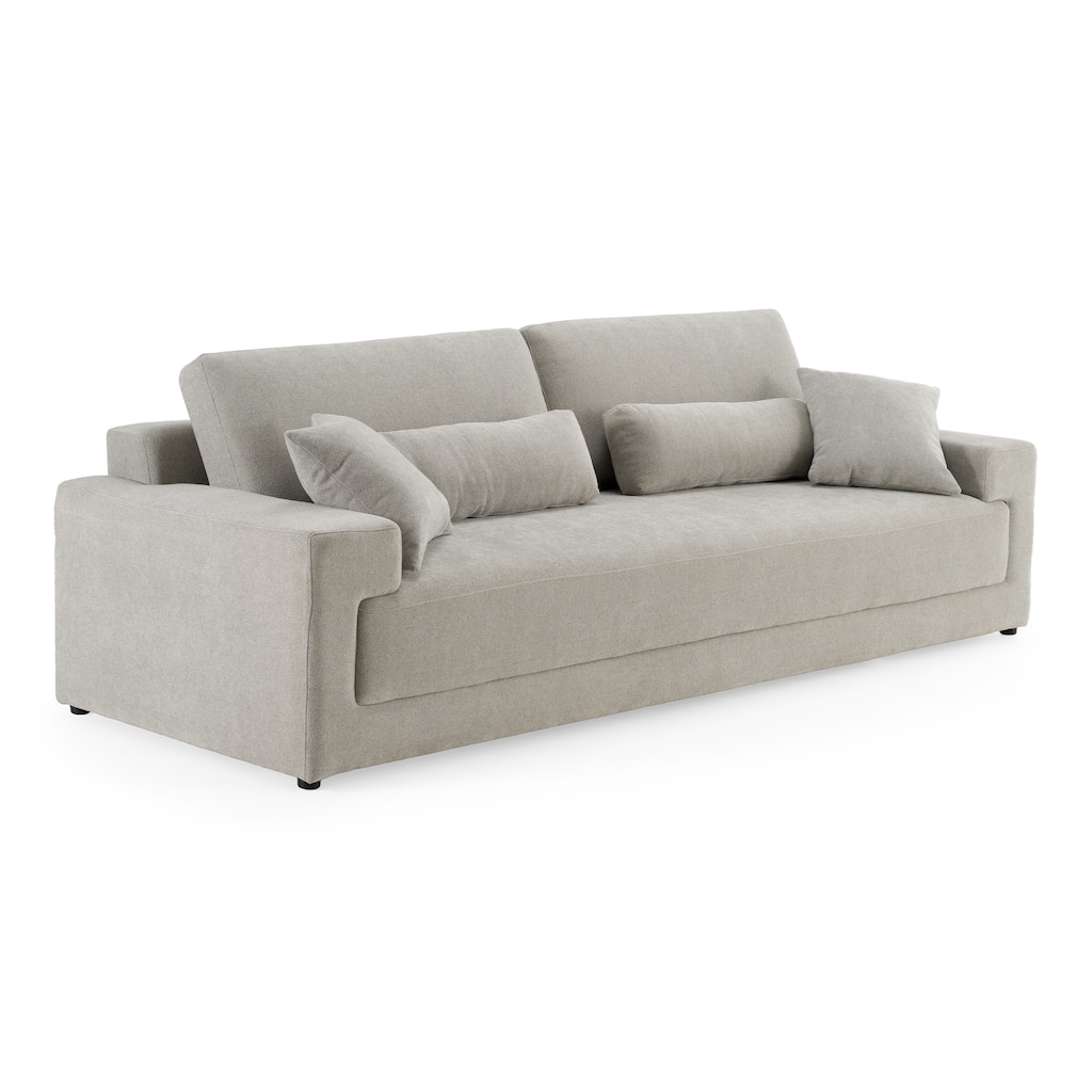 Divani Casa Loki Modern Grey Fabric 4-Seat Sofa