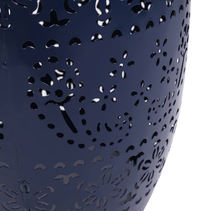 Solar Side Table with Built-in Solar Battery,Stunning Flower Pattern at Night,Eco-Friendly