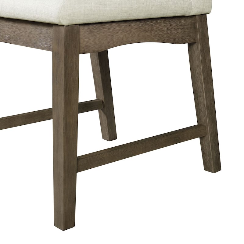 Dining Side Chairs Set of 2 - Grey Upholstered Accent Chairs - Modern Transitional Design - 38