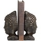 preview thumbnail 2 of 4, Black Metal Distressed Buddha Decorative Bookends (Set of 2)