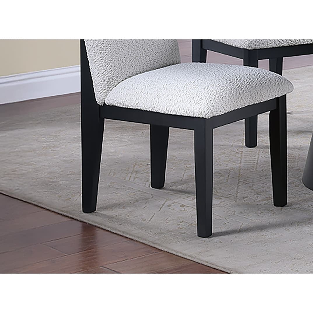 Soft Cozy Texture 2pc Dining Chairs Upholstered Seat Back Ergonomic Support Side Chair