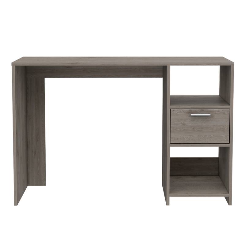 Freestanding Rectangular Computer Desk with Storage Drawer, Open Compartments, and Sleek Modern Design
