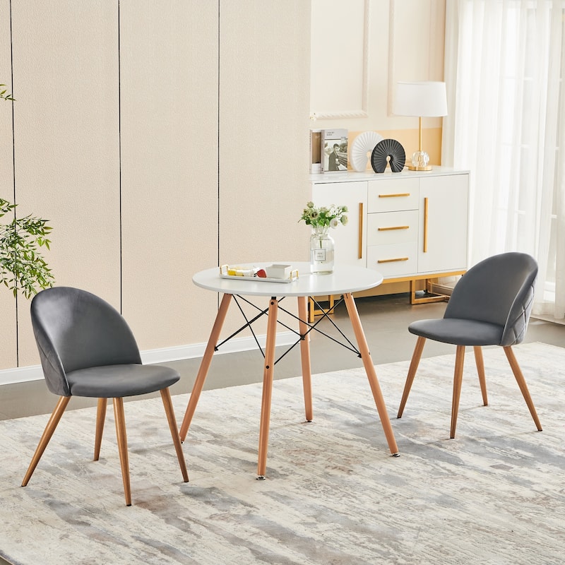 HomyLin Modern Upholstered Fabric Dining Chair Mid Back Armless