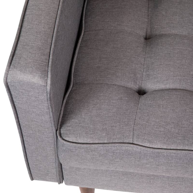 Compact Upholstered Tufted Chair with Wooden Legs - 30.5"D x 33"W x 33"H