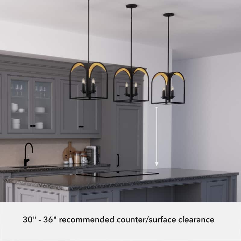 Hunter 12" Dukestown 4-Light Pendant - Kitchen Island, Dining Room, Entry - Contemporary, Industrial, Transitional