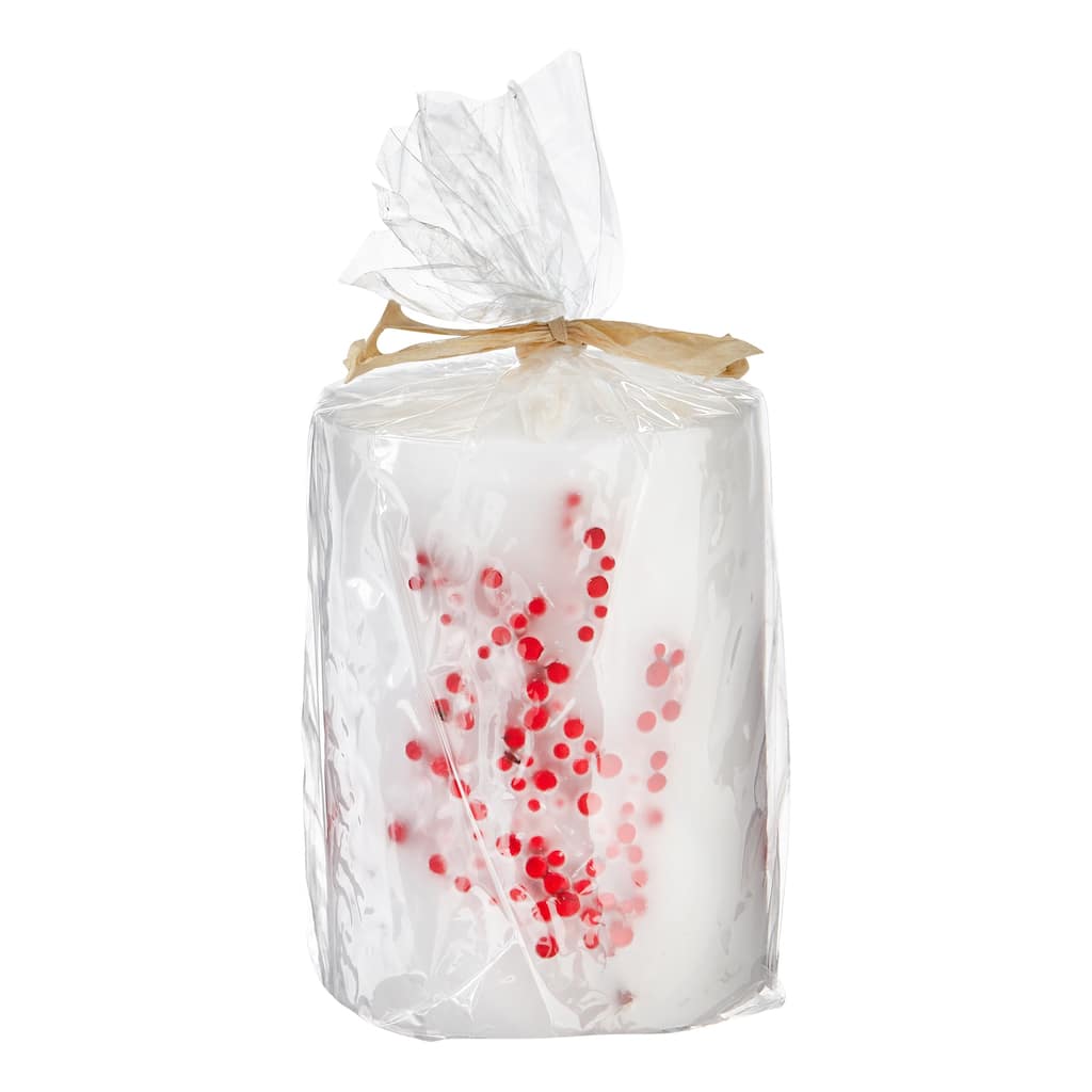 Berry Botanical 3x4 Multicolor Pillar Candles - 35 Hour Burn Time, Perfect for Christmas Decor, Easy Care
