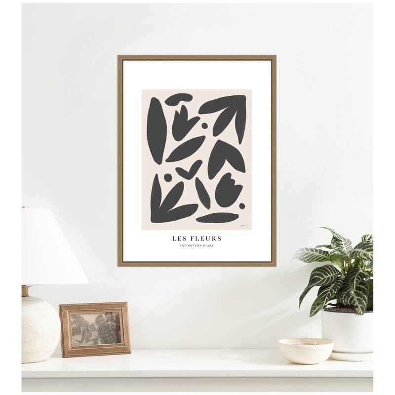 Kate and Laurel Exposition d Art Les Fleurs by Gabrielly Guedes Framed Canvas Wall Art Print