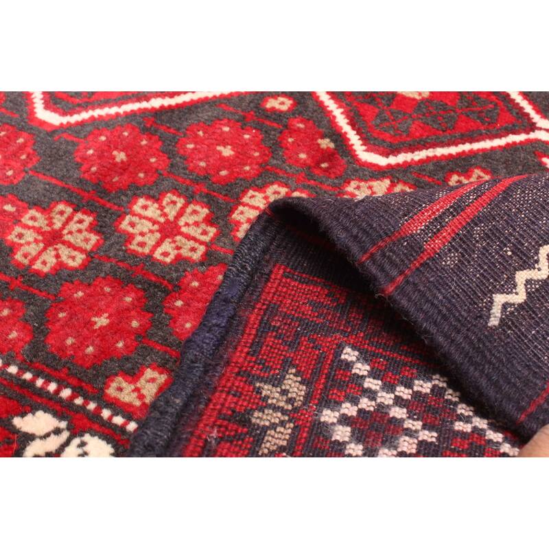 ECARPETGALLERY Hand-knotted Teimani Red Wool Rug - 2'11 x 4'10