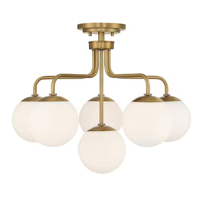 Savoy House 6-1950-6 Marco 6 Light 24" Wide Semi-Flush Ceiling Fixture