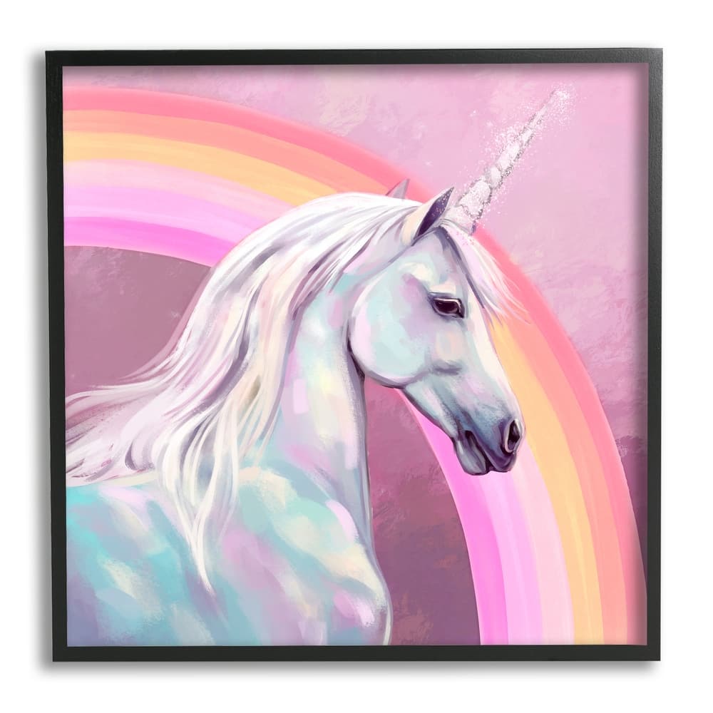 Stupell Unicorn & Rainbow Portrait Framed Giclee Art Design by Ziwei Li