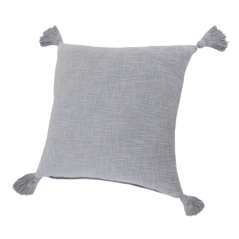 Sevita Solid Cotton Throw Pillow with Tassels