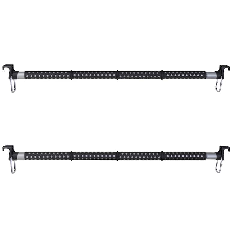 Gforce 2 Pack Heavy Duty Expandable Hanging Clothing Car Bar - Black