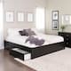 Option Black Platform Bed with 4-Drawers