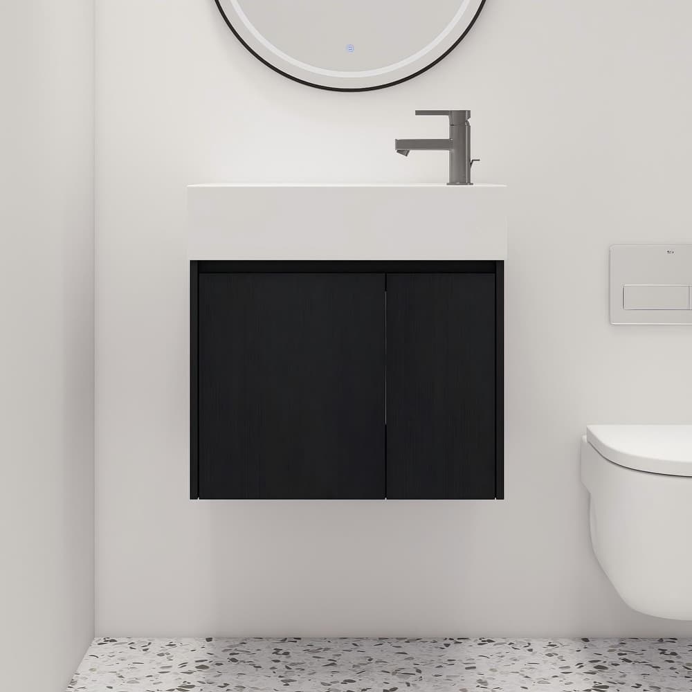 Malwee 24"/30" Bathroom Vanity with Sink, Floating Bathroom Vanity with Soft Close Door