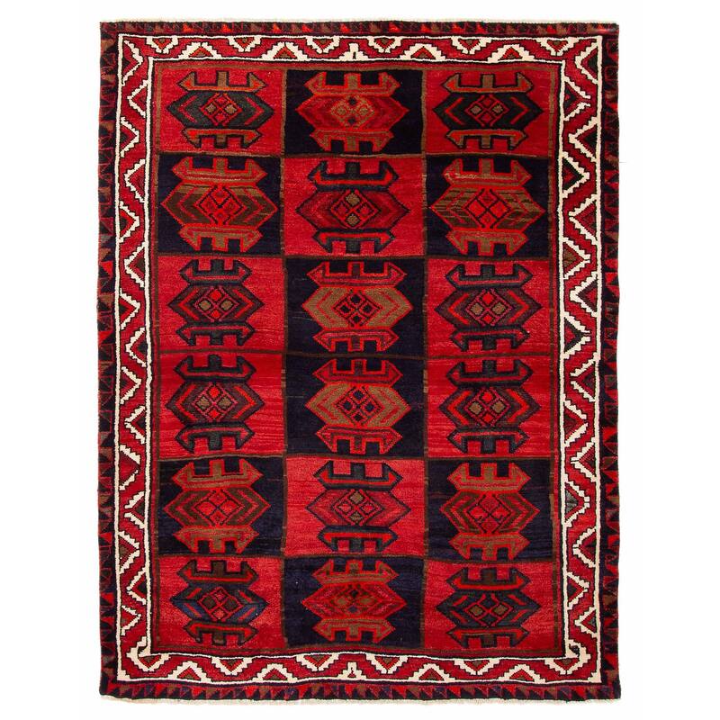 ECARPETGALLERY Hand-knotted Melis Vintage Red Wool Rug - 5'1 x 6'7 - Red - 5'1 x 6'7