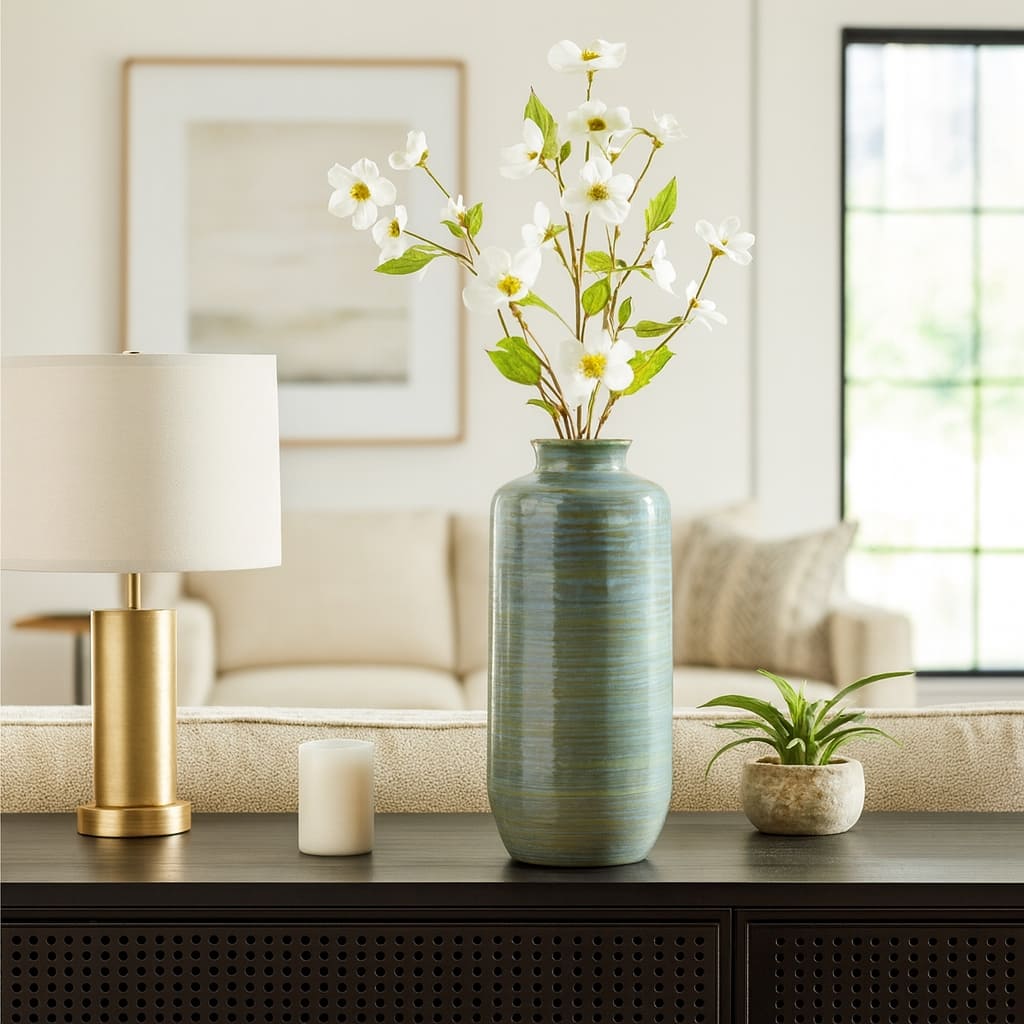 Decorative Vase - Green Ceramic Minimalist