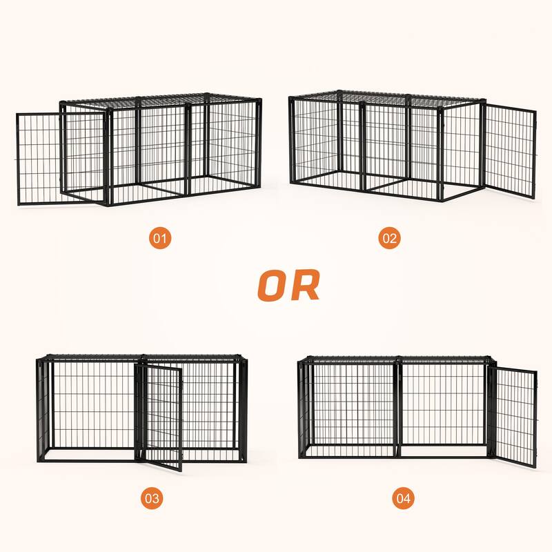 Dog Crate 63" Dog Kennel for Small Medium Dogs, Puppy Dog Playpen with Top, Pet Cage, Indoor, Black.63"L x 29.9"W x 31.9"H