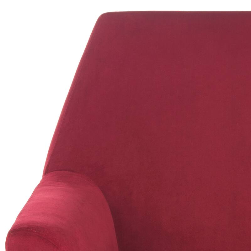 SAFAVIEH Trina Mid-Century Modern Velvet Maroon Red Club Chair - 32" W x 31" D x 36" H - 32Wx31Dx36H
