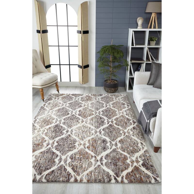 The Curated Nomad Haynee Moroccan Trellis Shag Rug