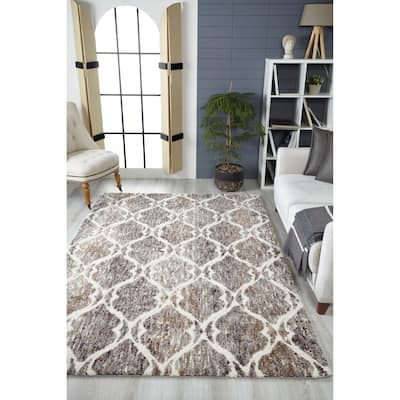 The Curated Nomad Haynee Moroccan Trellis Shag Rug