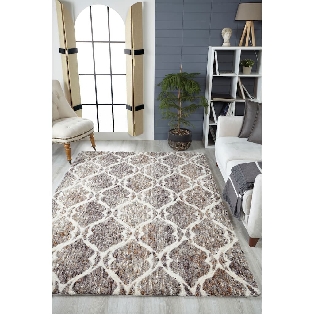 The Curated Nomad Haynee Moroccan Trellis Shag Rug