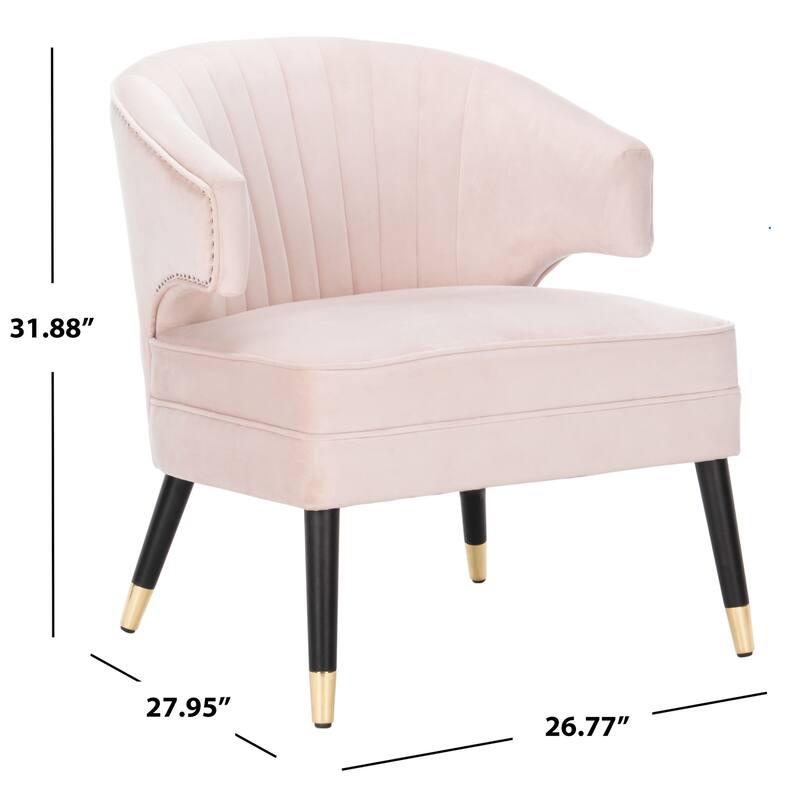 SAFAVIEH Amalia Velvet Wingback Accent Chair - 26.8" x 28" x 31.9" - 27Wx28Dx32H