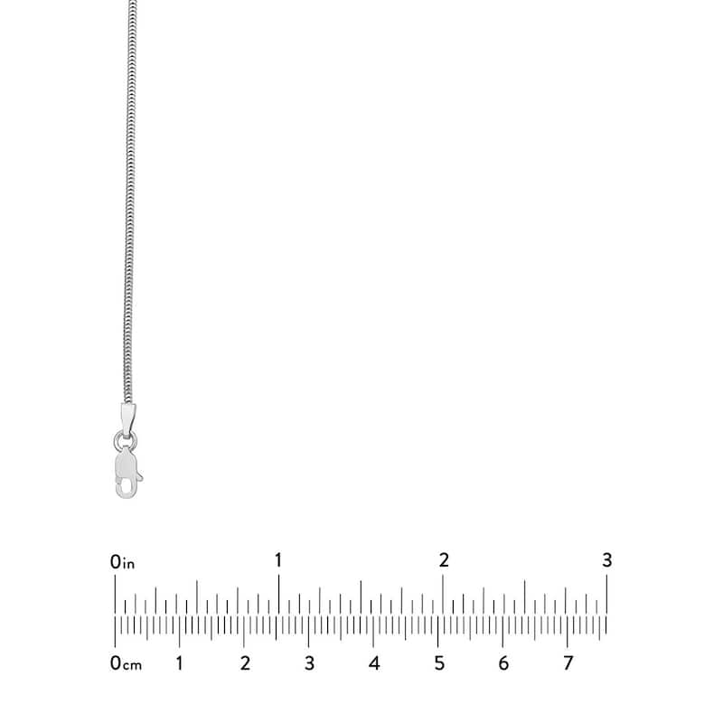 Curata 14k White Gold 1.4mm Lite Snake Chain Necklace (Lobster)