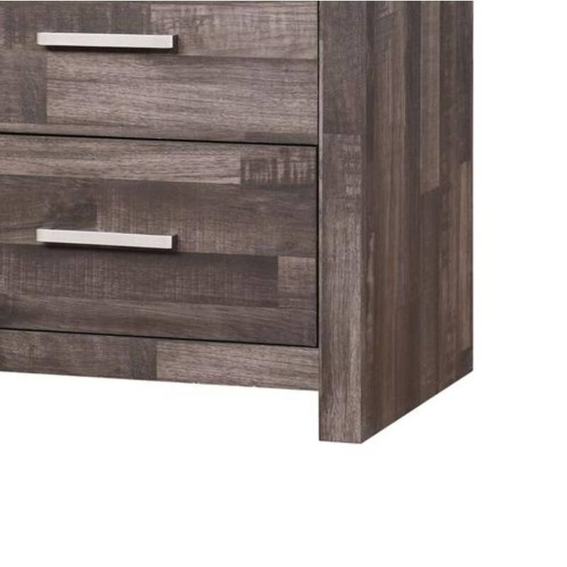 Rustic Dark Cherry Nightstand with Two Spacious Drawers