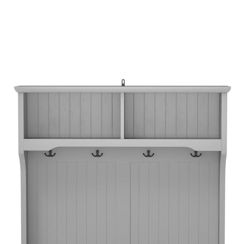 Entryway Hall Tree Cabinet Coat Rack with Cushion Shoe Bench, Storage Cabinet with Sliding Drawers